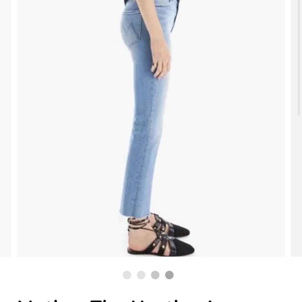 MOTHER The Hustler Ankle Fray Blue Cropped Jeans in Au Revoir Wash Size 26 - Picture 3 of 13